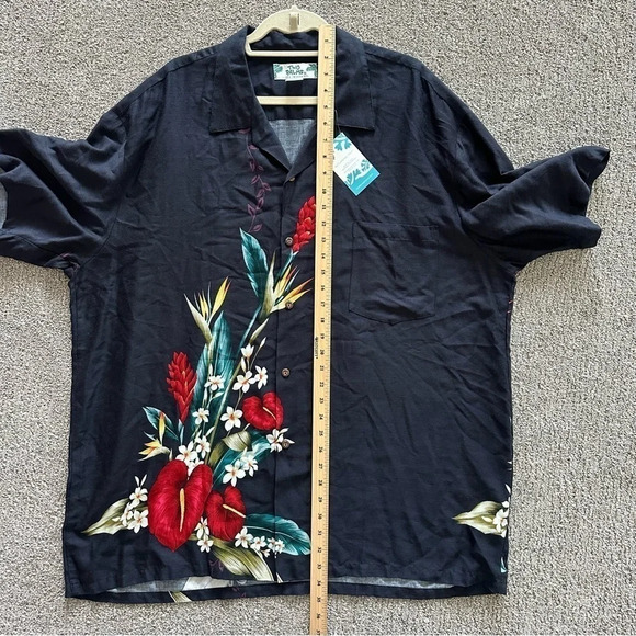 Two Palms Aloha Hawaiian Floral Rayon Shirt 2XL - Picture 8 of 9